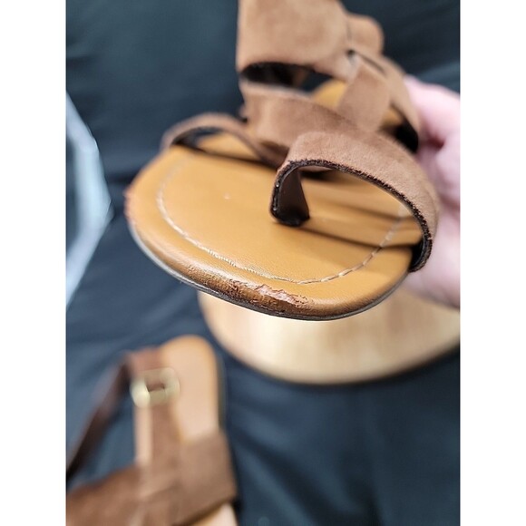 Franco Sarto Gia Brown Suede Strappy Sandals Size 8M - Picture 7 of 10